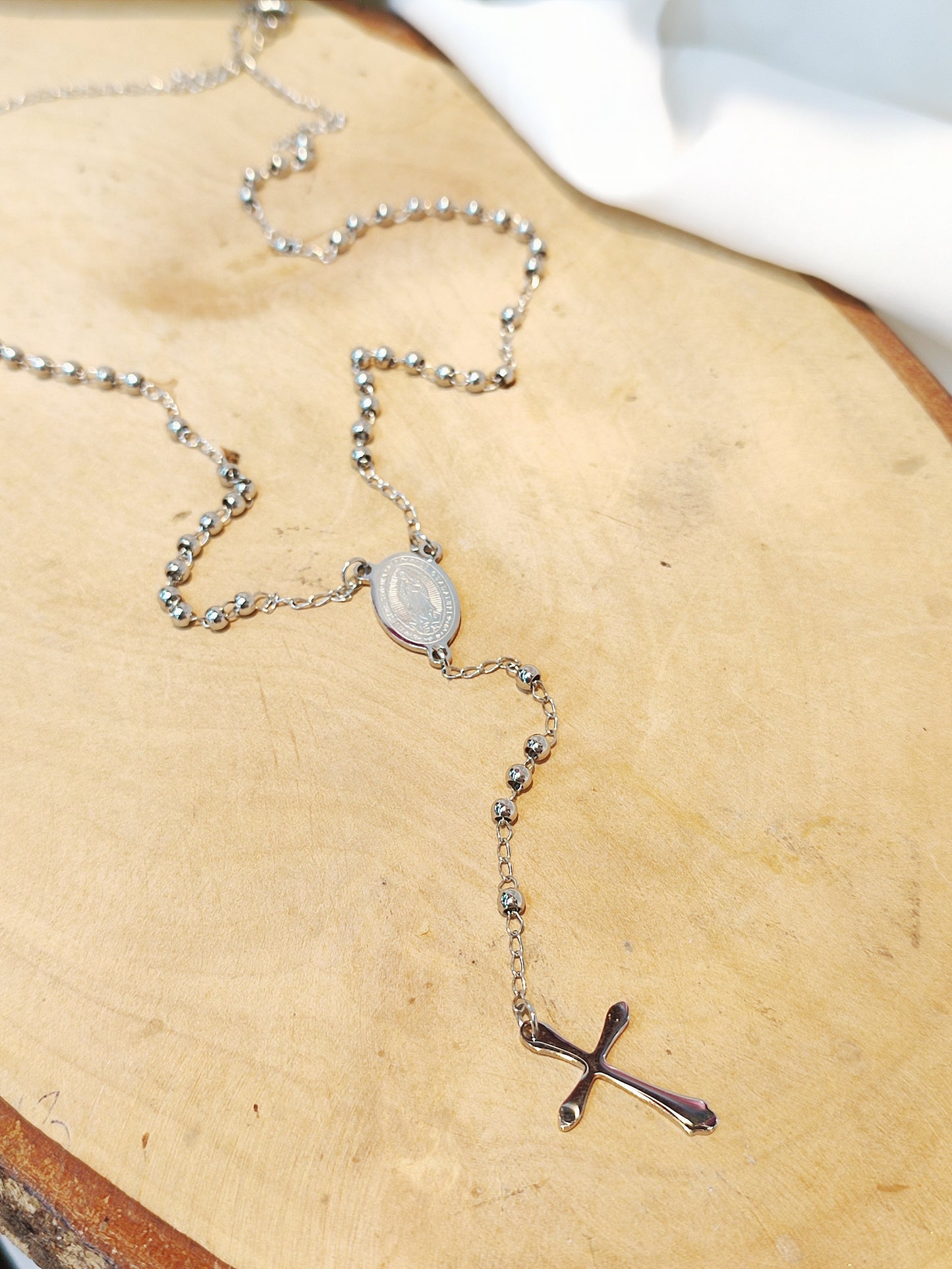 Rosario Acero Plateado