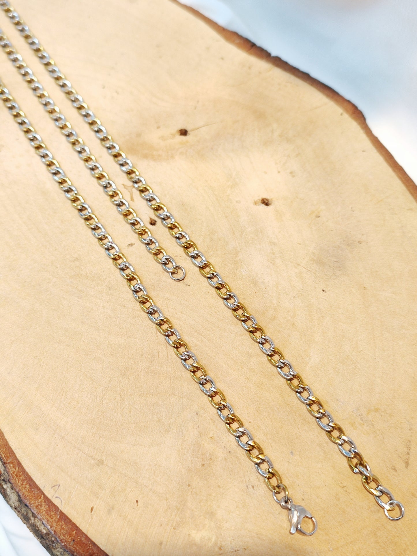 Set Pulsera y Cadena en acero