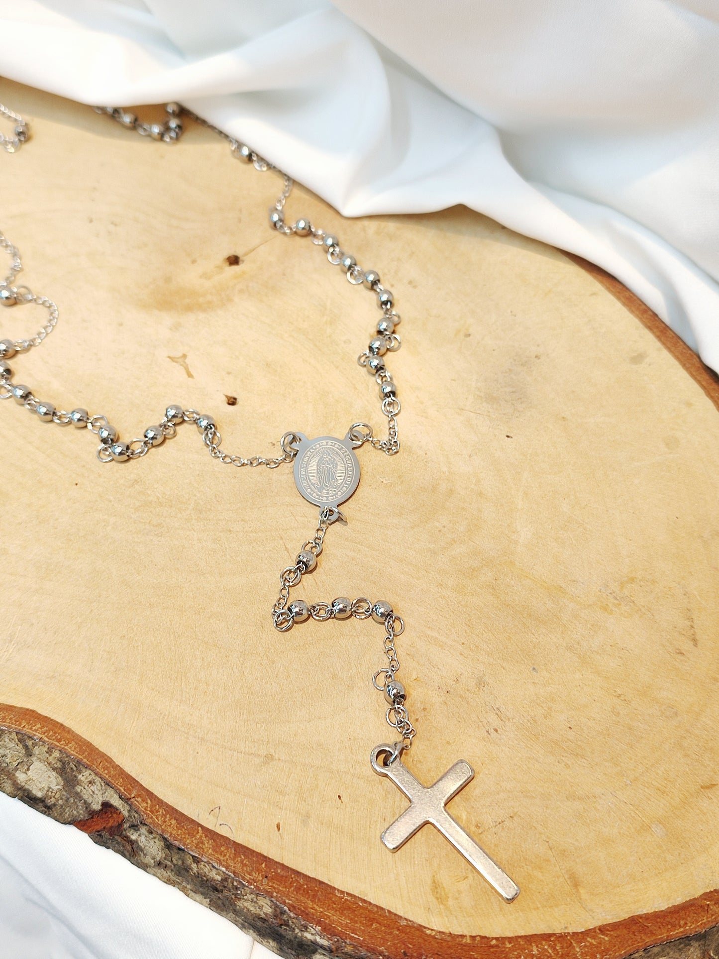 Rosario Acero Plateado