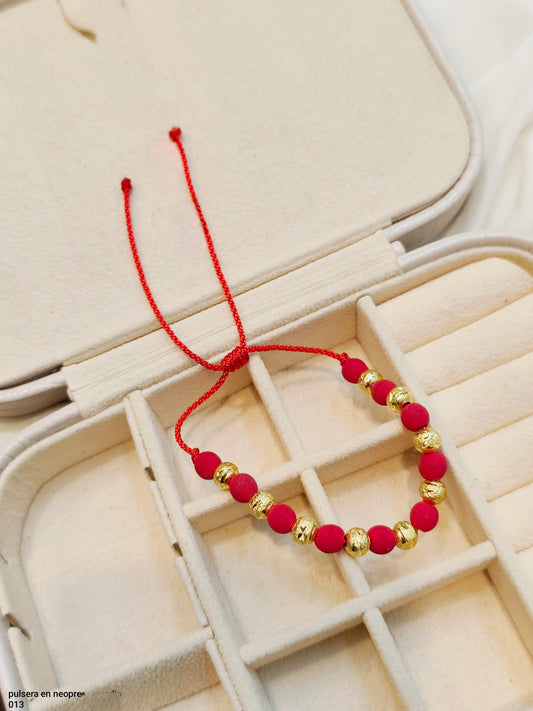 PULSERA EN RODIO Y NEOPRENO