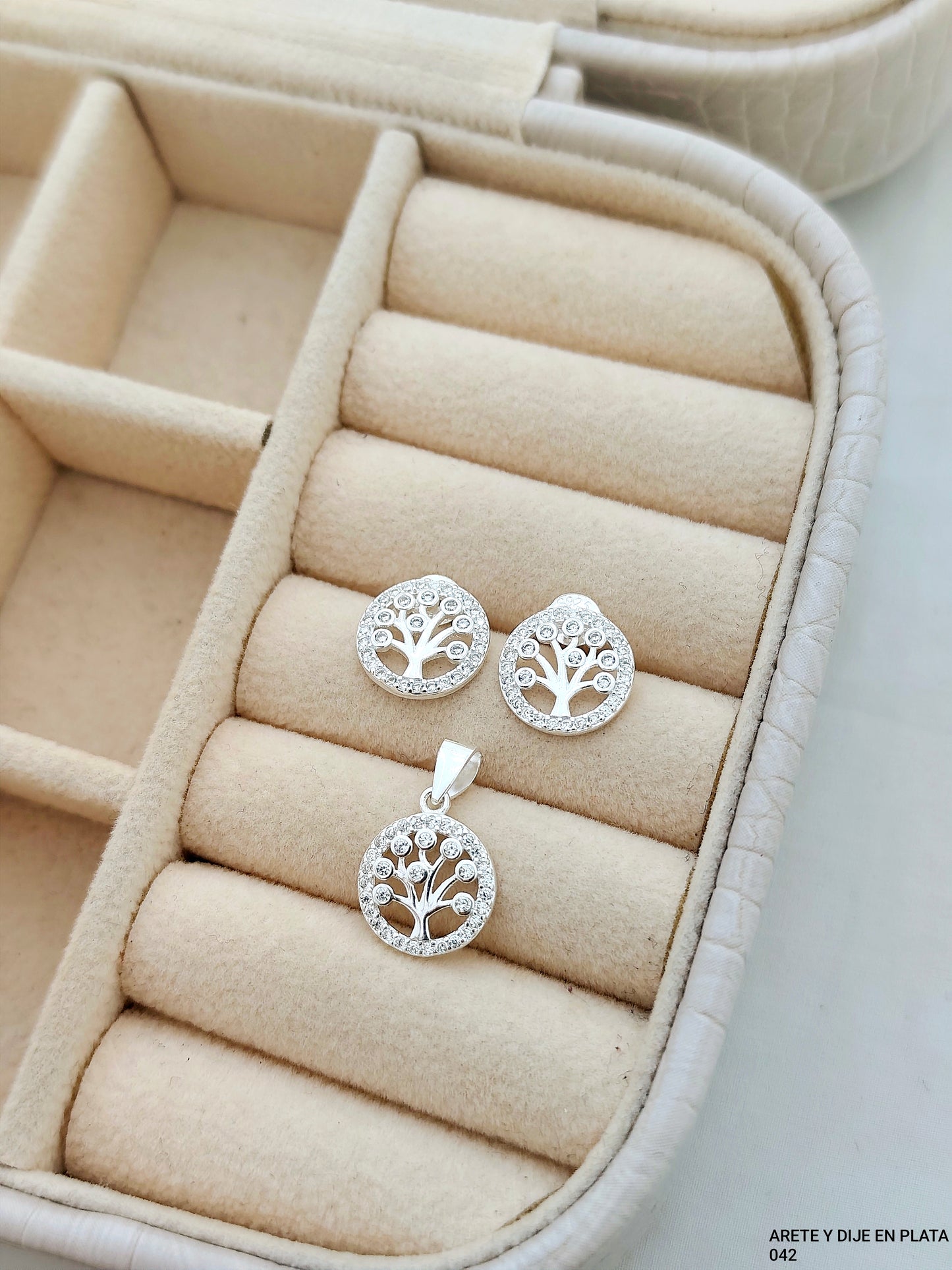 ARETES Y DIJE EN PLATA