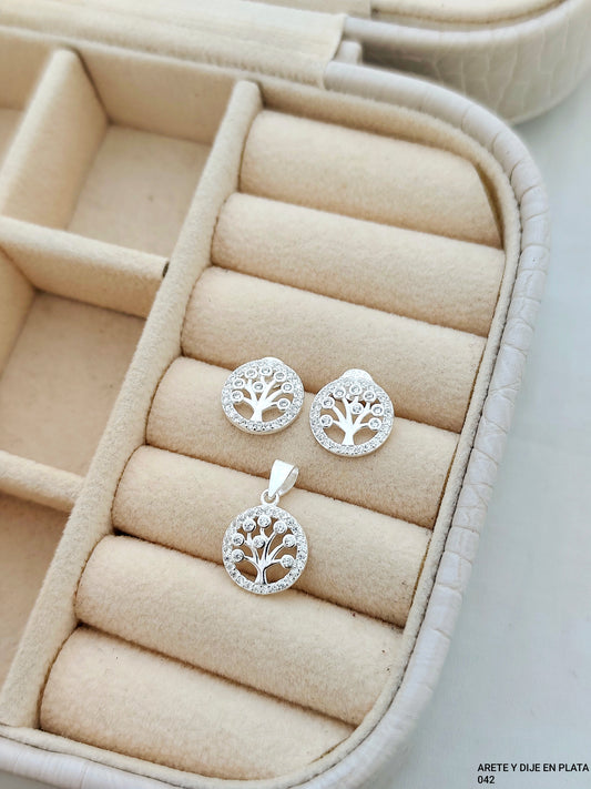 ARETES Y DIJE EN PLATA