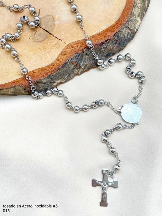 Rosario Acero Plateado